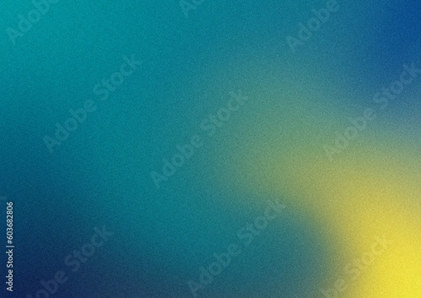 Fototapeta くすんだ空のような青や水色や黄色のノイズ入りグラデーション背景