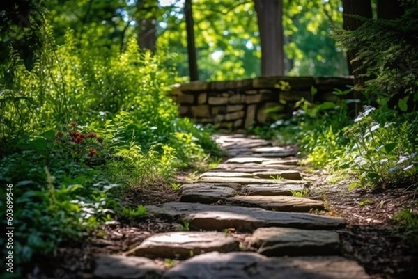 Obraz stone road in forest
