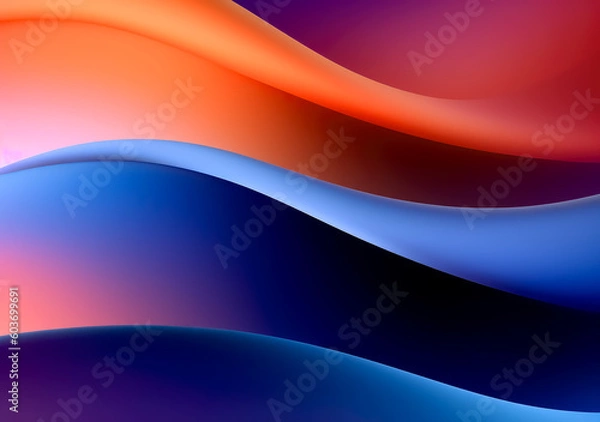 Fototapeta Abstract Blue, orange and pink pattern, Generative AI Illustration. 