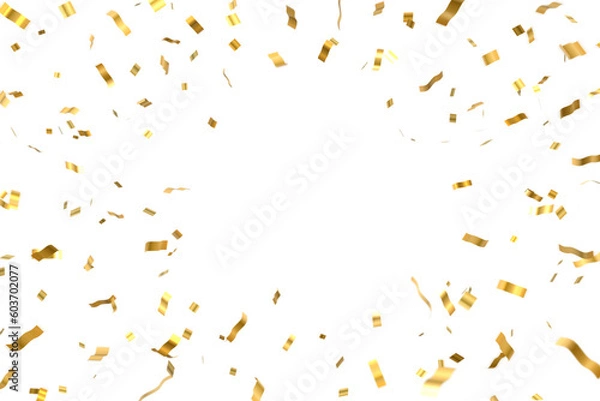 Obraz 3D gold confetti that floats down to celebrate