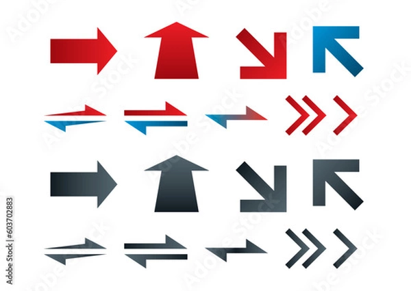 Fototapeta シンプルな矢印などのアイコンのベクター画像