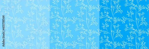 Obraz Vector seamless half-drop pattern, with  leaves