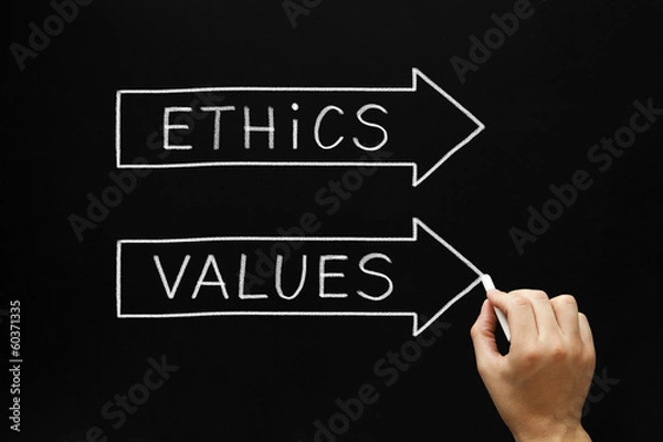 Obraz Koncepcja strzałek etyki i wartości