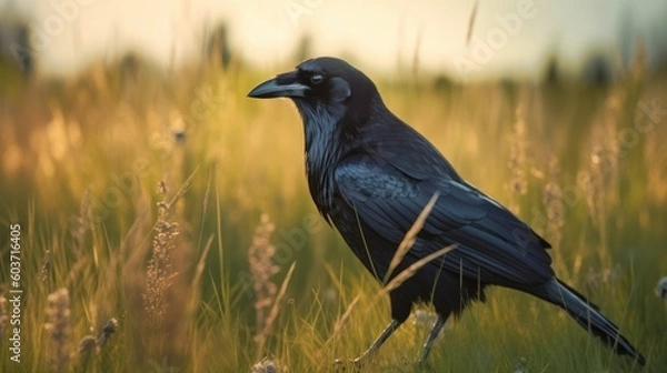 Fototapeta Raven in the Field