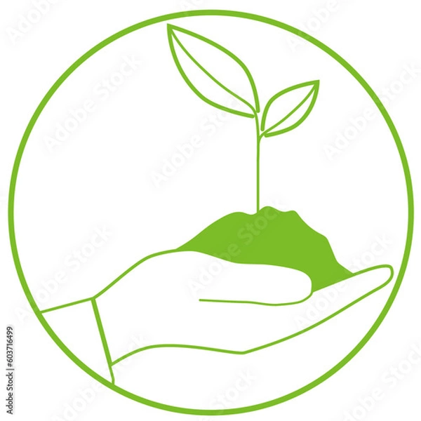 Fototapeta World environment day icon, earth day illustration, saving planet symbol - stock vector