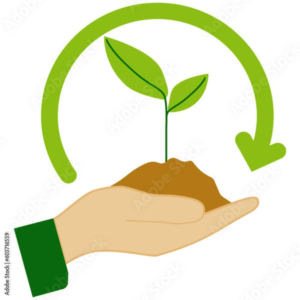 Fototapeta World environment day icon, earth day illustration, saving planet symbol - stock vector