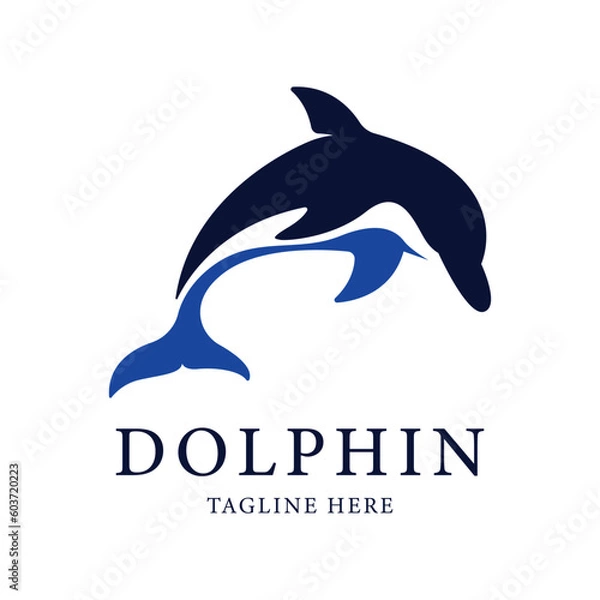 Obraz abstract dolphin logo template.