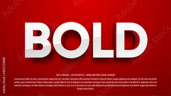 Fototapeta Bold 3d editable text effect