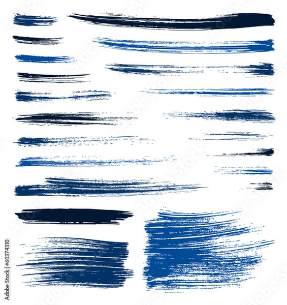 Fototapeta vector blue brush strokes