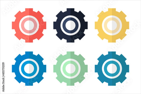 Fototapeta Flat color settings icon pack 