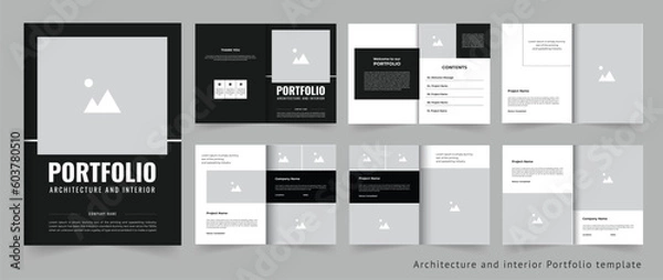 Obraz Architecture portfolio layout template design or interior portfolio 