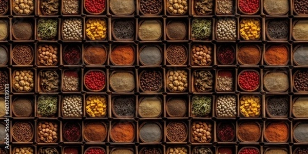Fototapeta spices seamless background