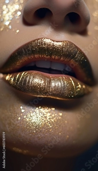 Fototapeta close up of a face with makeup