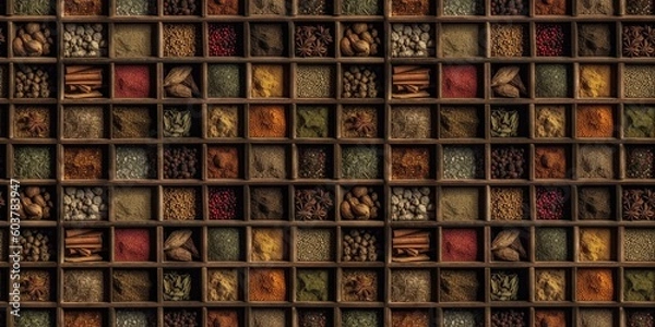 Fototapeta spices seamless background