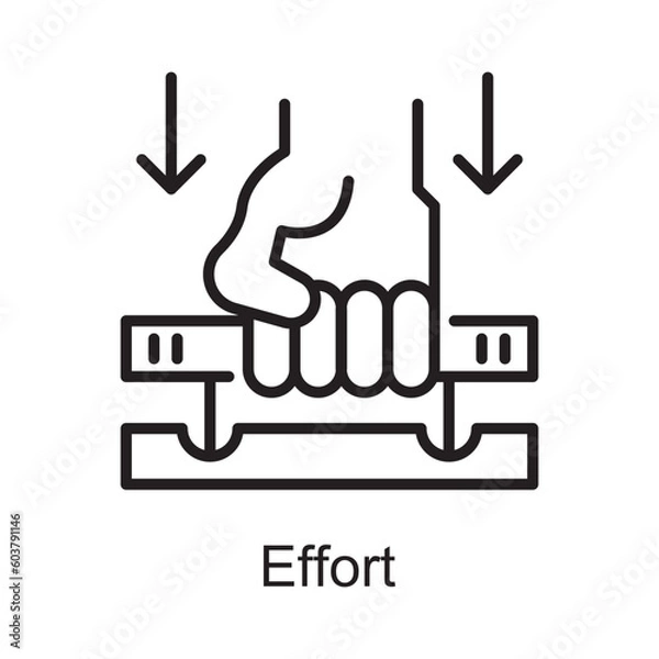 Obraz Effort Vector Outline Icon Design illustration. Customer Service Symbol on White background EPS 10 File