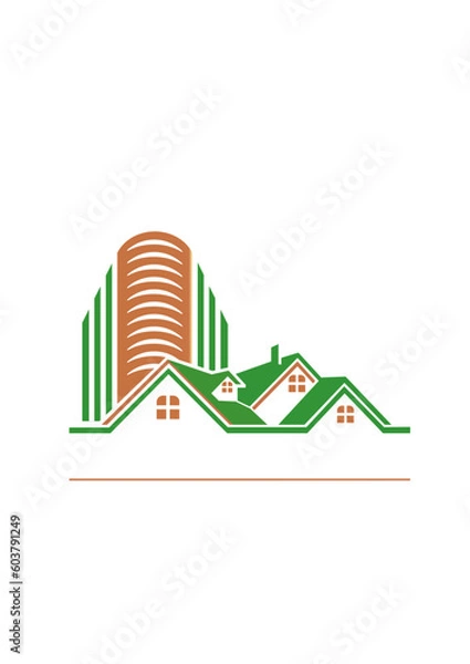 Obraz Green house logo for property