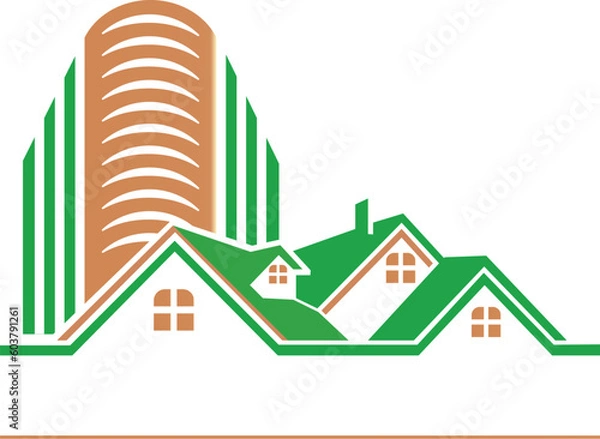 Obraz Green house logo for property