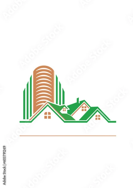 Obraz Green house logo for property
