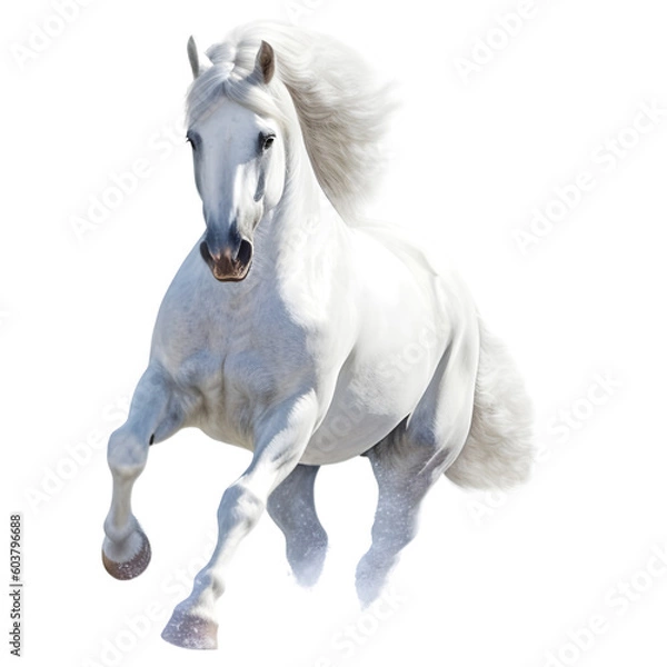Fototapeta white horse Generative AI Content