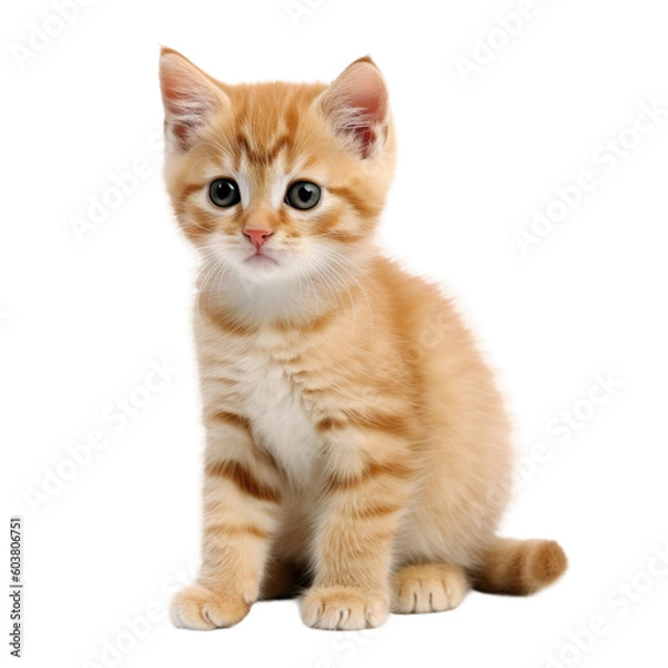 Fototapeta baby cat on a transparent background, Generative ai