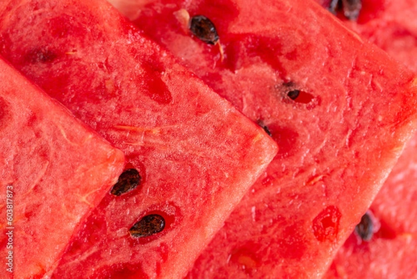 Obraz Juicy fresh watermelon macro, delicious summer food