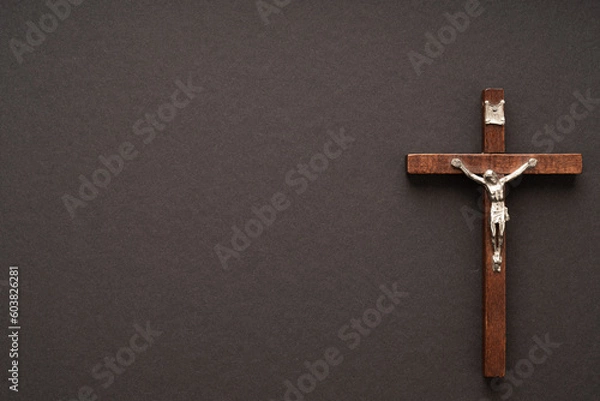 Fototapeta Christian Pentecost. Whit Sunday. A cross with a birch branch on a white, green, red and black background.