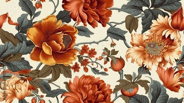 Fototapeta Intricate oriental flower pattern