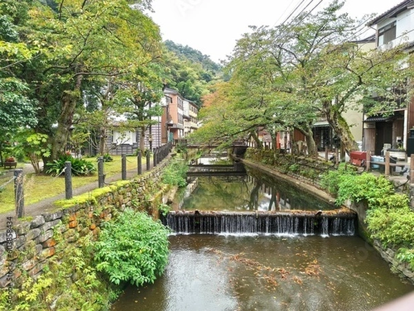 Obraz 城崎　温泉町の川