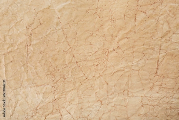 Fototapeta Sheet of parchment paper as background, top view