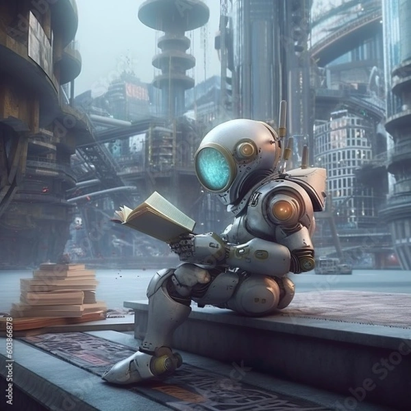 Obraz robot in the city