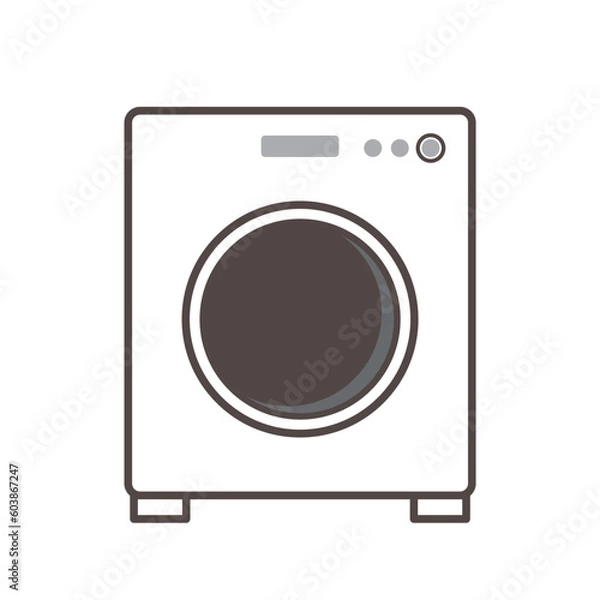 Fototapeta シンプルなドラム式洗濯機　イラスト素材　アイコン