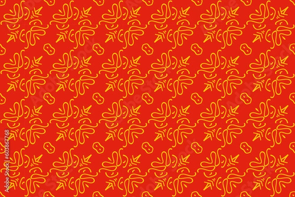 Fototapeta Seamless pattern with red color for chinese new year. Vector illustration.