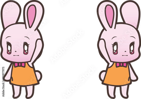 Fototapeta 手を振るうさぎ