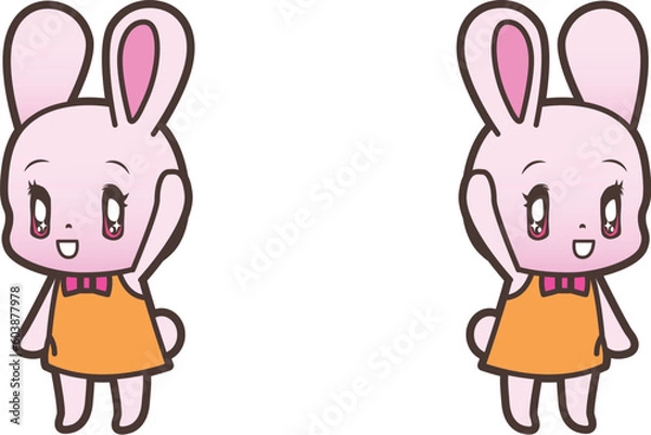 Fototapeta 手を振るうさぎ