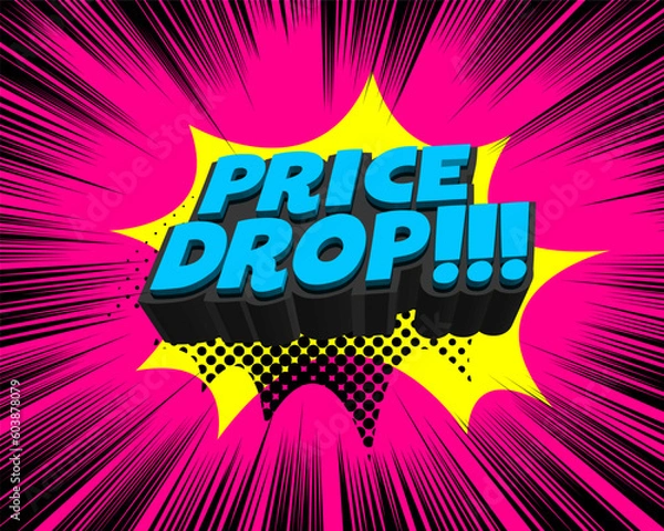 Obraz Comic Pop-art style hard-sell template design -  Price Drop