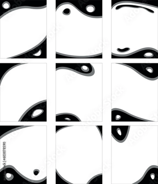 Fototapeta Simple black silhouette frame. The aspect ratio is four to five.