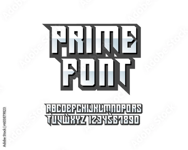 Obraz A futuristic transformer font set design