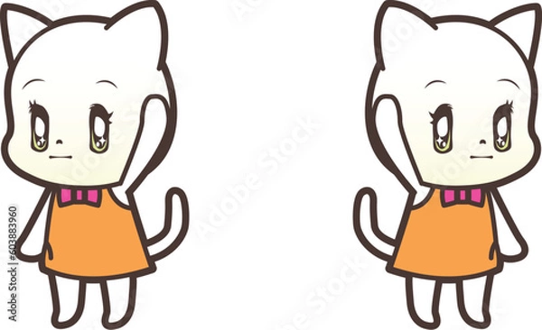 Fototapeta 手を振る猫