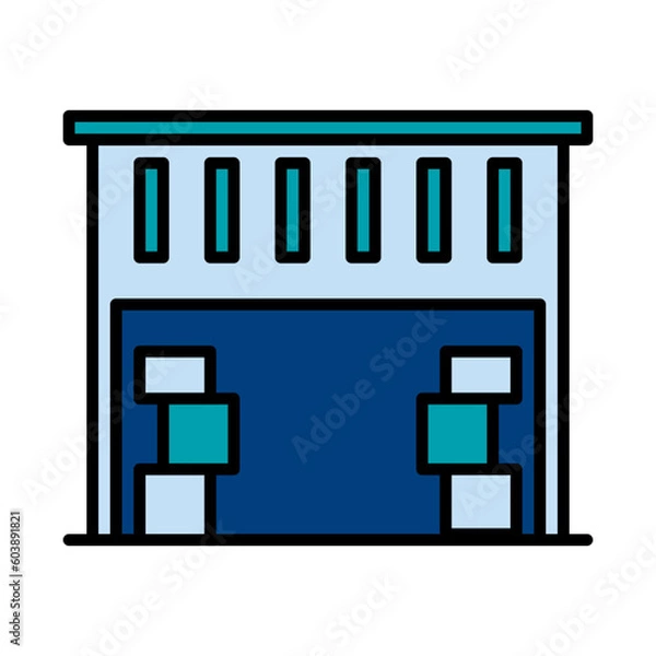 Fototapeta Filled Line Warehouse design vector icon design vector line icon svg