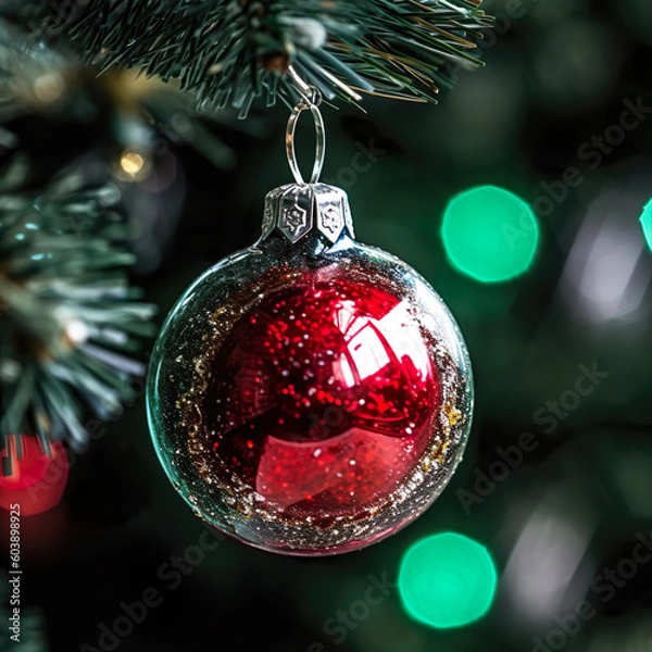 Obraz red christmas ball