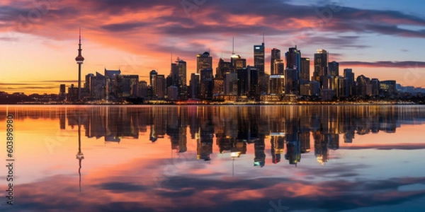 Obraz sunset over the river