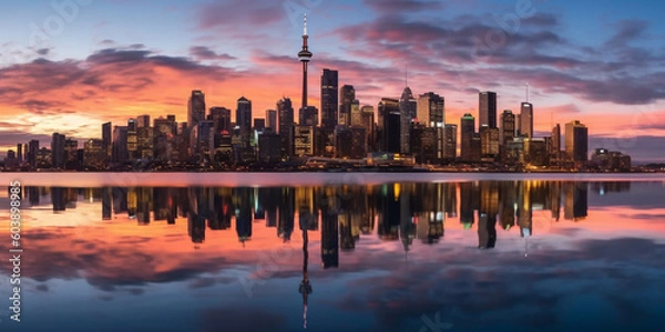 Obraz sunset over the city