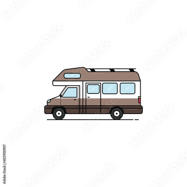 Fototapeta Camper van isolated vector graphics