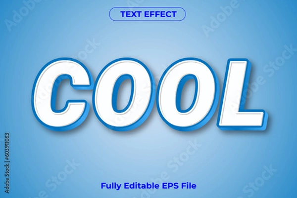 Obraz 3D Cool Text Effect Design with fully editable font