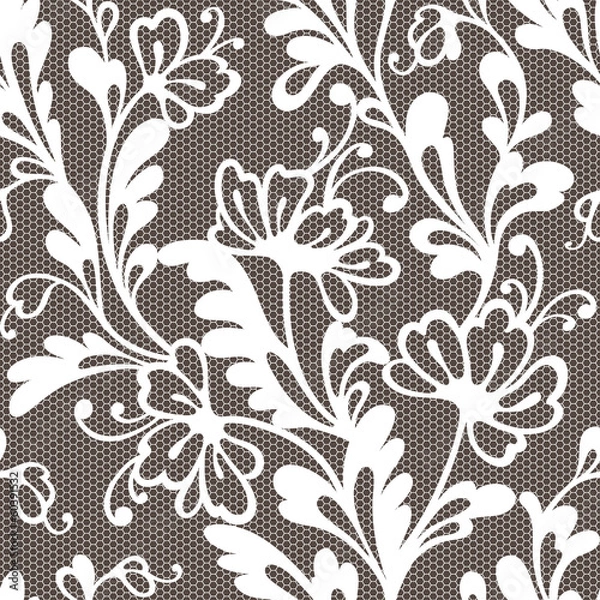 Fototapeta Seamless flower lace pattern