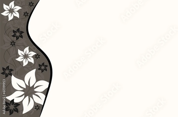 Obraz Vector życzenia kwiaty brąz