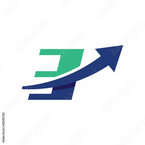 Fototapeta Numeric 3 Arrow Logo