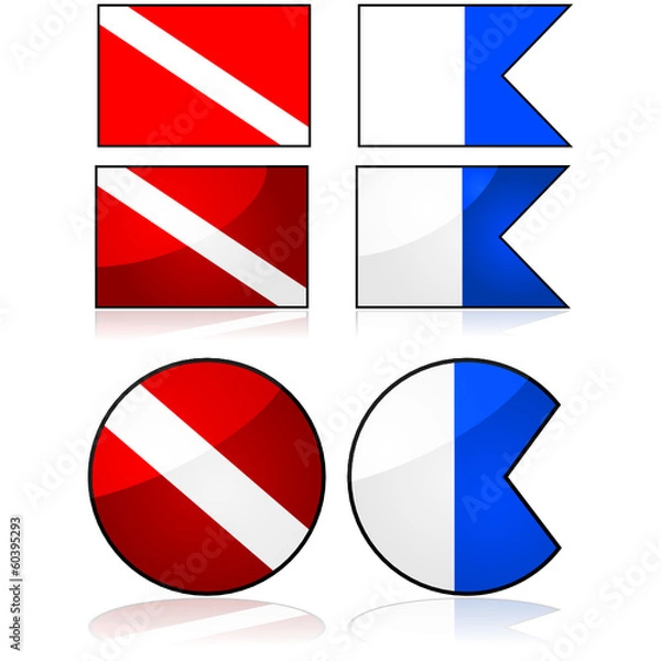 Obraz Diving flags