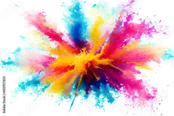 Obraz 色鮮やかな爆発のイメージ　インク　絵の具　白