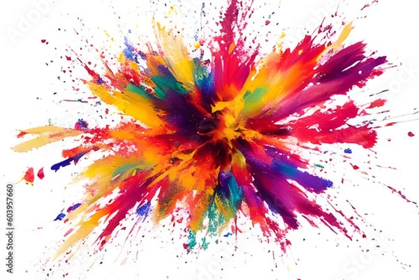 Obraz 色鮮やかな爆発のイメージ　インク　絵の具　白